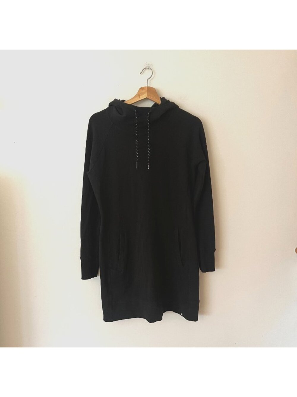 American Giant Black Hoodie Sweatshirt Dress Women's Size Small